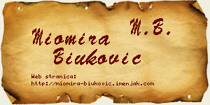 Miomira Biuković vizit kartica